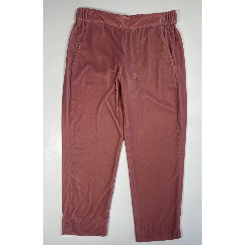 J.Crew Women's Sz: 8 Rose Pink Velvet Velour Ankle Pant - Picture 4 of 4